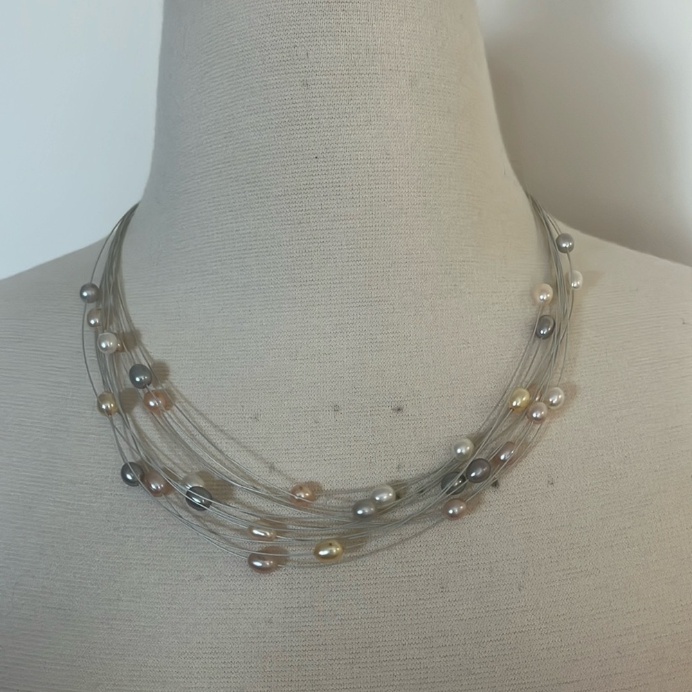 Multi-Color Faux Pearl Necklace